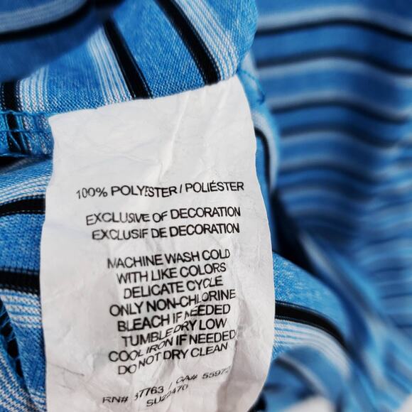 Grand Slam Polo Shirt Mens Small Blue Striped Short Sleeve Athletic Performance - Picture 6 of 6